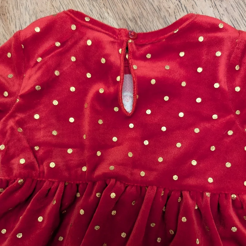 NWT! Baby Girl's Rudolph The Red Nosed Reindeer Soft Velour Christmas Dress - Picture 7 of 11